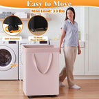 Optish 140L Extra Large Laundry Basket with Wheels and Removable Bag - Image 3