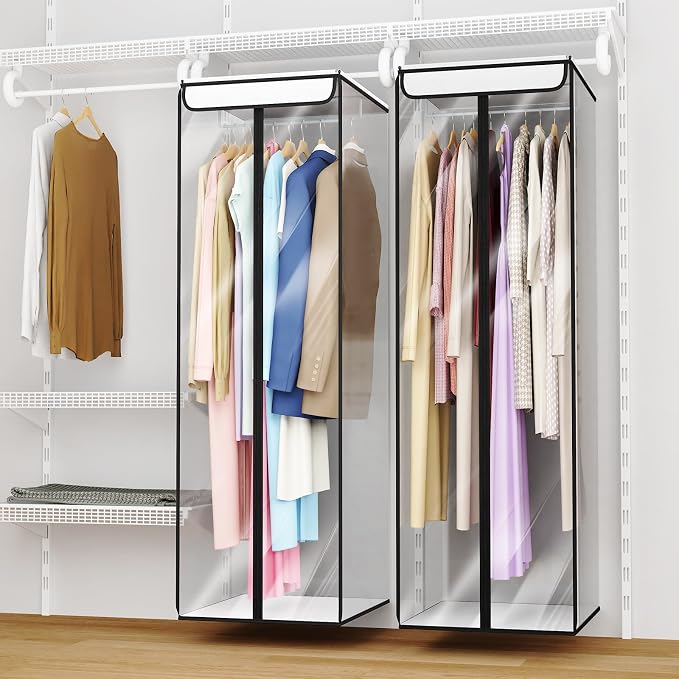 Univivi Garment Bags for Hanging Clothes, Cloth Bag 54 In, 2 PCS, Clear - Image 7
