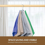 ZEDODIER Space Saving Hangers for Clothes,Rotatable Sturdy Shirt Hangers with 8 Hooks, Non Slip Multiple Shirt Organizer for T-Shirts Sweatshirts Hoodies, Silver - Image 4