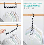 HOUSE DAY Sturdy Space Saving Hangers 12 Pack, Cascading Hangers Organizer | Closet Space Saver Multi Hangers for Heavy Clothes, Closet Organizers and Storage,College Dorm Room Essentials - Black - Image 5