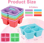 6 Pack 4 Compartment Classroom Caddy with Handle, Rainbow - Image 2