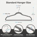HOUSE DAY Grey Plastic Hangers 50 Pack - Ultra-Thin Heavy Duty Non-Velvet - Image 6