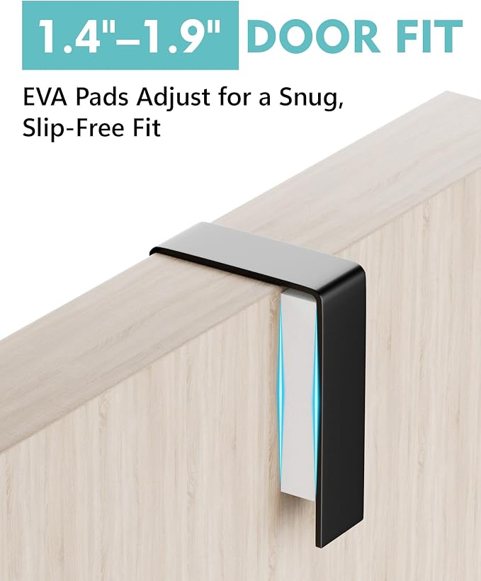 Mop and Broom Holder Wall Mount, No Drill Over the Door, Black - Image 5