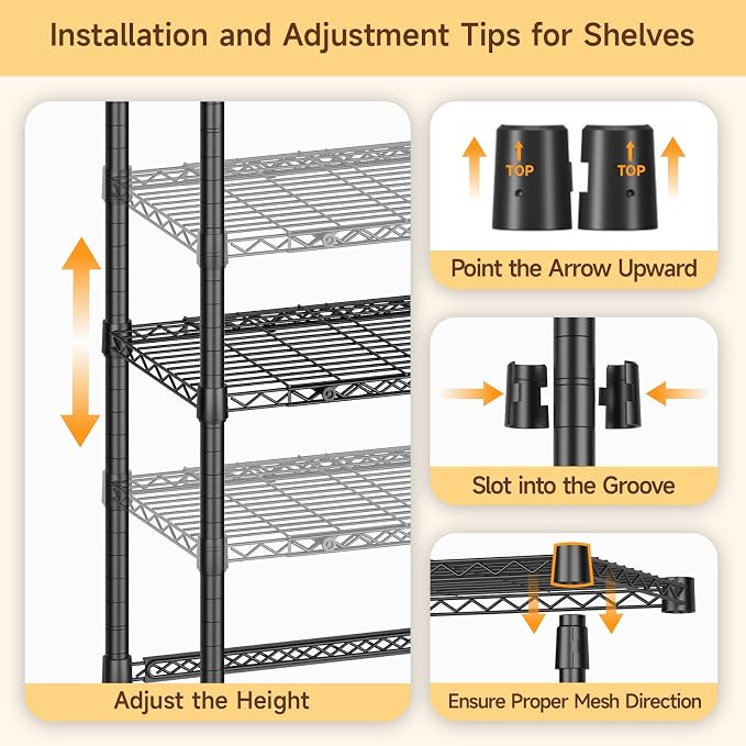 ONBRILL 3 Tiers Expandable Over Washer and Dryer Shelves, Black - Image 7