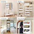 Hanging Closet Organizer Extra Large, Clothes Hanging Shelves for Closet with Divider, Collapsible Closet Storage System, Fabric Storage Bins for Home, Dorm, Rv, Sweaters, Handbags, Underwear, Sock - Image 7