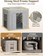 50L Cashmere Sweater Clothes Storage Bag with Steel Frame / Cedar Balls - Image 5