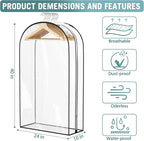 Liuoud Clear Garment Bags for Hanging Clothes 10” Gusseted, 4 Pack, 40” | Suit Bags for Closet Storage with Large Metal Zipper, Breathable odorless Hanging Plastic Clothes Cover for Coat Dress Fur - Image 4