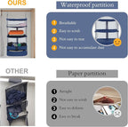 Surblue Hanging 3-Shelf Closet Organizer Pocket Collapsible Washable Oxford Fabric with 2 Hooks (L 11.41 * 11.41 * 19.68in, Blue) - Image 8