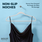 DEILSY™ Non-Velvet Thin Hangers Space Saving Gray Hangers 50 Pack | Space saving hangers, sturdy slim hangers, thin hangers for shirts, jackets, coats and everyday clothing - Image 3