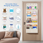 Univivi Upgraded Over Door Organizer for Baby Stuff, Beige Pattern, 5-Shelf - Image 9