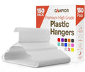 White Plastic Hangers 150 Pack– Heavy-Duty Plastic Hangers Slim and Space-Saving, Durable and Lightweight PP with Non-Slip Shoulder Notches for Slip Dresses, Suits, Jackets & Camisoles by Campior