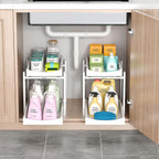 MHXW SXPN Bamboo Under Sink Organizer, 2 Pack Pull Out Cabinet Organizer - Image 5