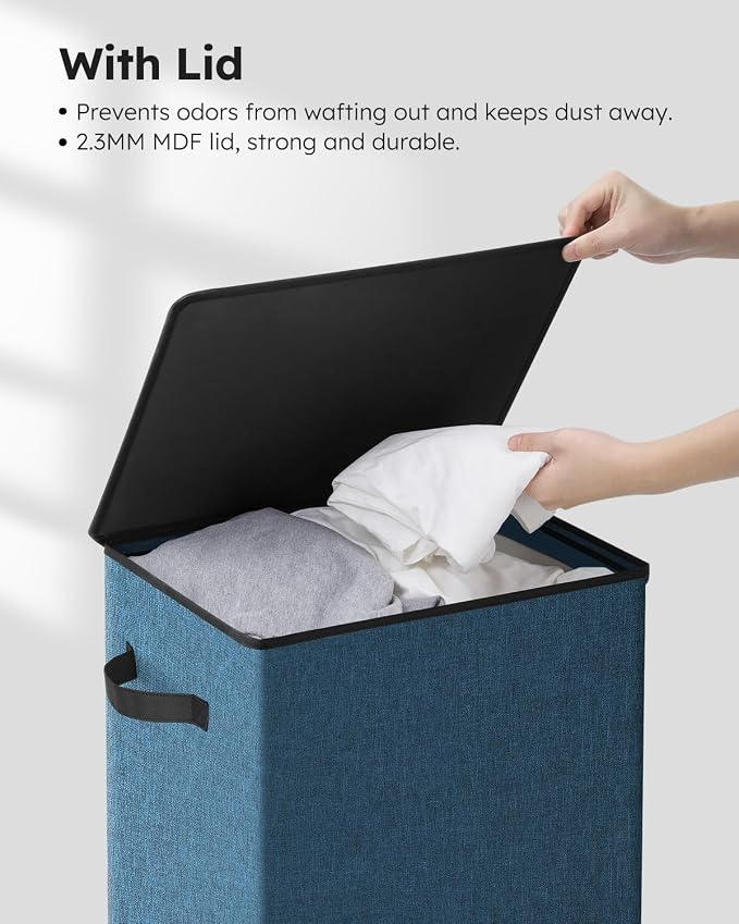 SOLEDI 100L Laundry Hamper with Lid, Large Collapsible Laundry Basket - Image 5