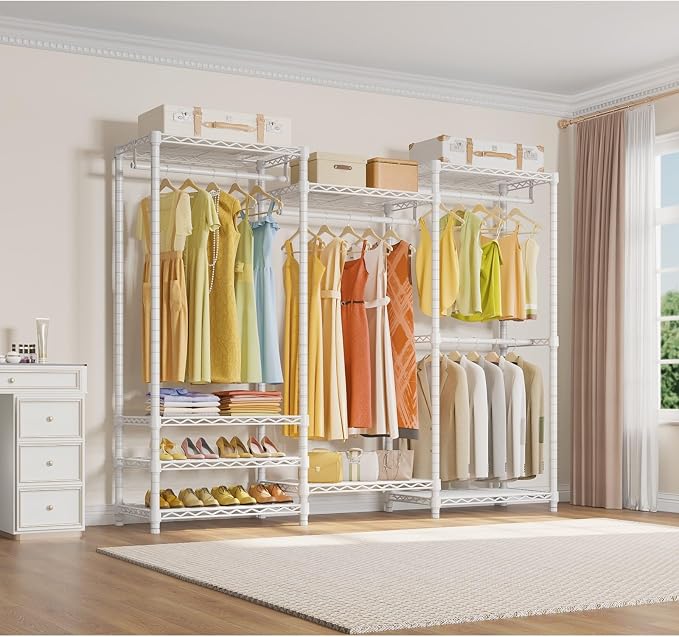 VIPEK V5 Heavy Duty Clothes Rack, Freestanding Modular Closet System, White - Image 2