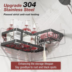 Youvip Shower Caddy Corner No Drilling-Adhesive, Shower Shelves-Rustproof - Image 9