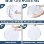 Seiritex Mesh Popup Laundry Hamper 115L Collapsible Laundry Basket Extra Large Capacity Foldable Clothing Storage Basket with Handles No Lid 26 H x 18 W x 18 L (White) - Image 7