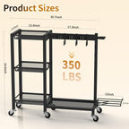 Broom Holder with Cleaning Supplies Organizer, 30.7"Wx11.8"Dx34.6"H - Image 2