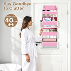 Over the Door Organizer, 4 Large Pocket Hanging Storage with 40lb Capacity - Image 7