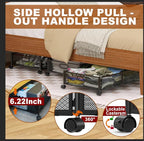 Under Bed Storage Containers,4 Pack Foldable Underbed Storage Containers with Handles and Wheels,Folding Bed Shoes Clothes Organizer,Easy Assembly Underbed Storage for Toy,Bedding,Bedroom(Black) - Image 2