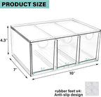 Prsildan Acrylic Makeup Organizer Stackable Storage Drawers with 3 Drawers for Office Desk Vanity Craft Room Clear Drawer Organizers for Hair Accessories Art Supplies Cosmetics Modular System - Image 3