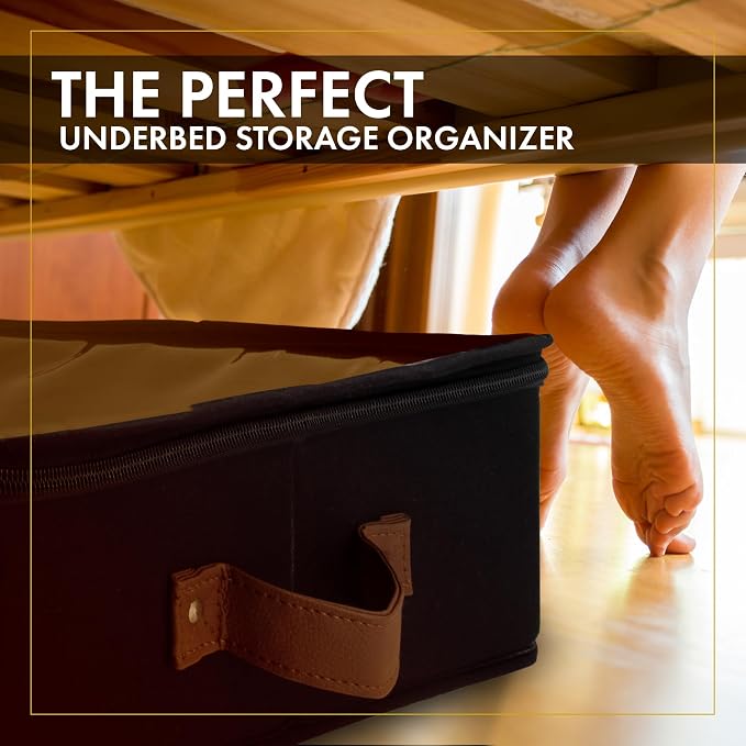 HOMELUX THEORY Under Bed Storage, Large 2pc with Lid, Black | Drawer-style pull-out design, Fits blankets, clothes, fabric & shoes, Bins with lids, Bedroom & closet storage - Image 9