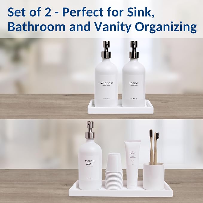 Spacewiser Countertop & Vanity Silicone Tray – 2 PC (11.7" & 7.7") Set - Image 4