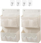 Wall Hanging Organizer – Over the Door Storage & Behind Door Organizer for Dormitory, Bathroom, Bedroom, Kitchen, Nursery, Space-Saving (White, 2 Pack) by Someteth