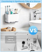 Toothbrush and Toothpaste Holders for Bathrooms Countertop - Detachable 5 Slots Kids Electric Toothbrush Holders Set Wall Mounted with Removable Dividers for Bathroom Decor and Accessories Organizer - Image 6