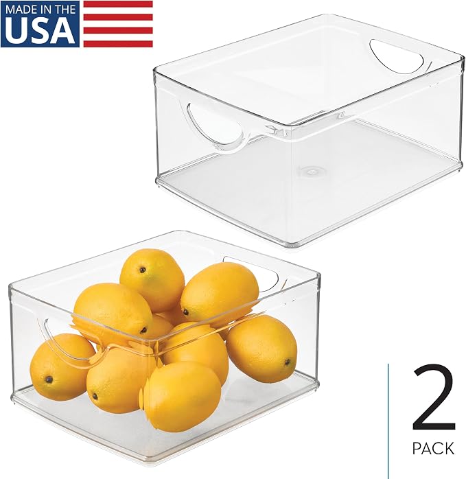 iDesign Pantry Storage Bins with Handles, Set of 2, Clear - Image 2