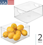 iDesign Pantry Storage Bins with Handles, Set of 2, Clear - Image 2
