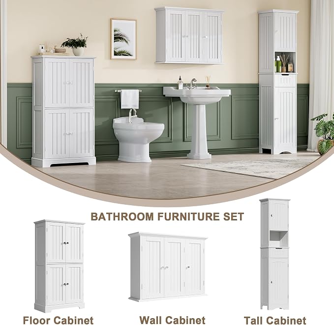 ChooChoo Laundry Cabinet with 3 Doors and Adjustable Shelves - Image 5