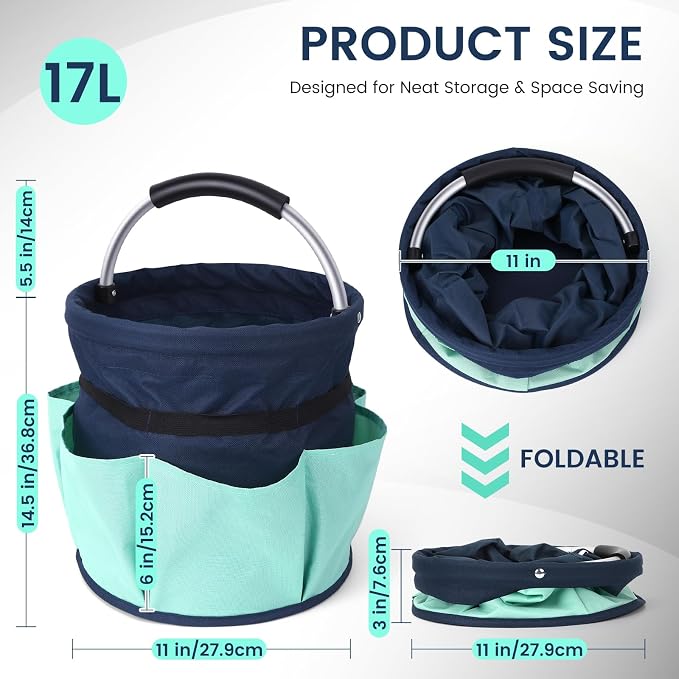 17L Cleaning Supply Caddy with Handle for Cleaning Supplies Organizer - Image 7