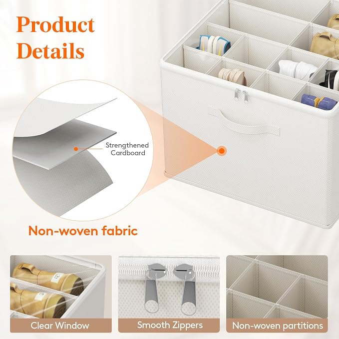 Lifewit Shoe Storage Organizer for Closet, Holder Box, 3 Pack, White - Image 3