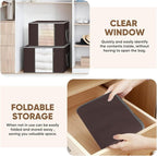 BALEINE 6 Pack Clothes Storage Bags, 24 Gallon Storage Containers with Reinforced Handle, Sturdy Zipper, Closet Organizer for Blanket, Comforter, Pillow, Bedding (Brown, 6 Pack) - Image 4