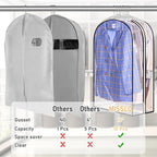 MISSLO 32" All Clear Garment Bags for Hanging Clothes 10" Gusseted Suit Bags for Closet Storage Suit Cover Hanging Clothes Storage for Shirts, Coats, 3 Packs - Image 3