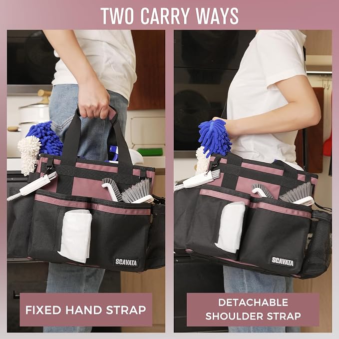SCAVATA Compact Wearable Cleaning Caddy with Handle & Shoulder Straps - Image 6