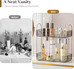 Aveniee Bathroom Counter Organizer Countertop, Makeup Perfume Shelf Storage, 2 Tier Skincare Cosmetic Tray for Dresser Vanity - Grey - Image 6
