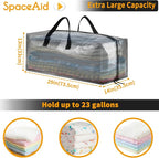 SpaceAid Heavy Duty Moving Bags, Extra Large Storage Totes W/Backpack Straps Strong Handles & Zippers, Alternative to Moving Boxes, Packing & Moving Supplies, Clear (8 Pack) - Image 5