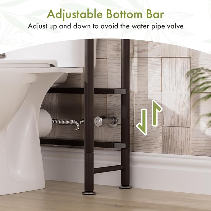 AmazerBath Bamboo Over The Toilet Storage Shelf, 3-Tier Over Toilet Bathroom Organizer Rack, Bathroom Shelves Over Toilet, Space Saver, Espresso - Image 8