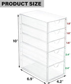 Prsildan Hair Accessories Organizer Acrylic Drawer with 5 Small Drawers - Image 3
