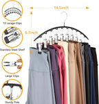 Legging Hangers for Closet Organizer, Hat Hangers for Closet 4 Pack with 10 Clips Holds 40 Leggings, Legging Hanger, Pants Storage Organizer Suitable for Socks, Panties, Underwear, Pants (4-Pink) - Image 3