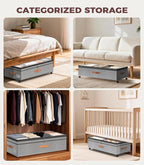 Under Bed Storage with Wheels, 35.5 inches Underbed Storage Large Capacity Under Bed Rolling Containers, 2 Pack Under the Bed Storage for Clothes, Shoes, Blankets (Deep Gray) - Image 7