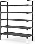 Kitsure Shoe Rack for Closet, Shoe Storage, 27.6" Wide - 5 Tiers, Black | Shoe Organizer for Closet, Entryway, Living Room, Space-Saving Shoe Shelf, Sturdy Zapateras Organizer by Kitsure