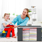 90L Large Storage Bags, 4 Pack Clothes Storage Bins Closet Organizers | Foldable Storage Containers, with Reinforced Handle, for Clothing, Blanket, Comforters, Bed Sheets, Pillows and Toys,Gray - Image 6