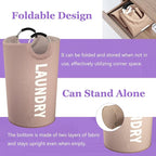 125L Extra Large Laundry Basket with Handles, Folding Dirty Clothes Hamper, Independent Laundry Hamper in 600D Oxford Fabric, Rugged Storage Basket for Family, Dorm, Khaki - Image 5