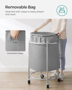 SONGMICS Laundry Basket with Wheels,190L, Steel Frame, Removable Bag - Image 6