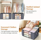 Fab totes 6 Pack Storage Bags for Clothes Blanket Storage Bins with Lids | Foldable Closet Organizers with Zippers,Window and Handles,Fabric Storage Bins for Sweater,Comforter,Bedding,Dorm essentials - Image 7