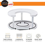 Allstar Innovations Spice Spinner Two-Tiered Spice Organizer & Holder That Saves Space, Keeps Everything Neat, Organized & Within Reach With Dual Spin Turntables - Image 3