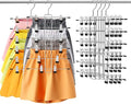 4 Pack Pants & Skirt Hangers Space Saving Hanging Closet Organizer and Storage, Upgrade Skirt Hangers with Clips and 360° Swivel Hook, Closet Storage by Lumigens