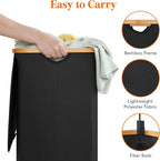 Lifewit 80L Large Laundry Basket with Lid, Removable Bags, Black - Image 6